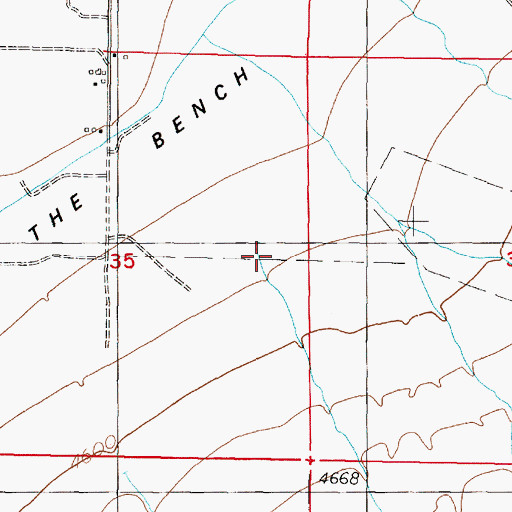 Topographic Map of Beall Creek, MT