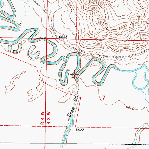 Topographic Map of Bean Creek, MT