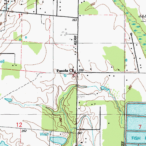 Topographic Map of Panola Church, AR