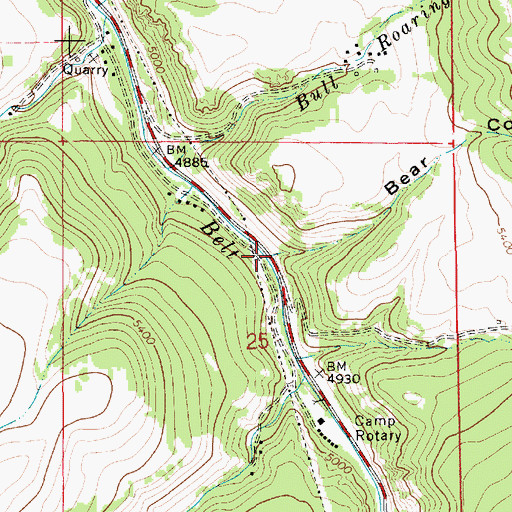Topographic Map of Bear Coulee, MT