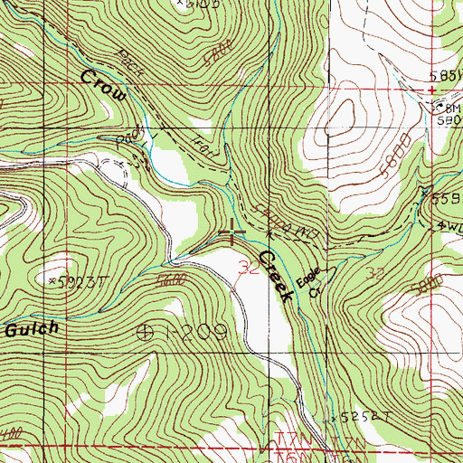 Topographic Map of Bear Gulch, MT