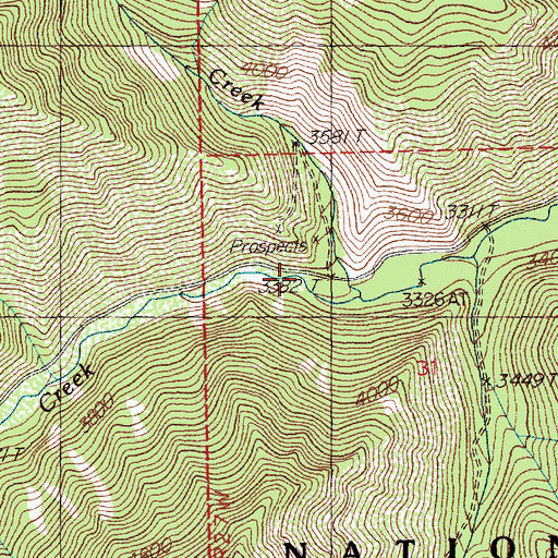 Topographic Map of Bear Creek, MT