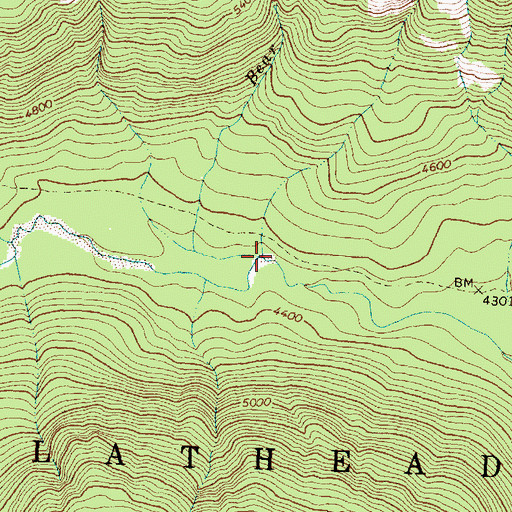 Topographic Map of Bear Creek, MT