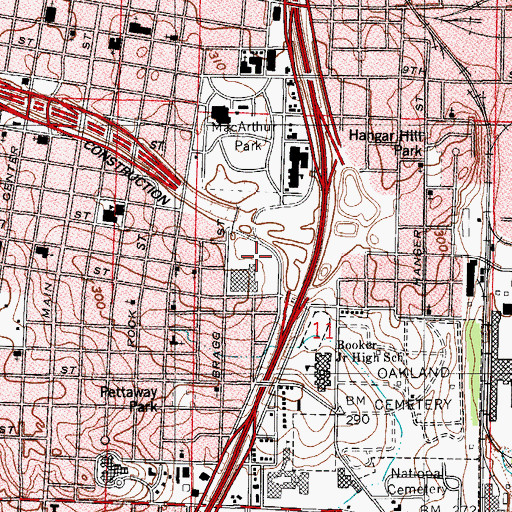 Topographic Map of Rockefeller Elementary School, AR