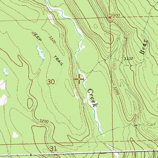 Topographic Map of Bear Creek, MT
