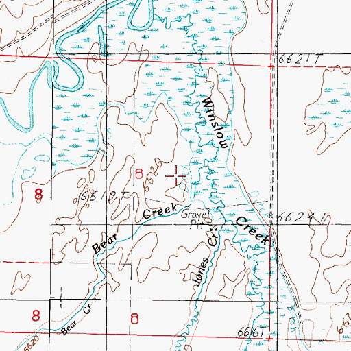 Topographic Map of Bear Creek, MT