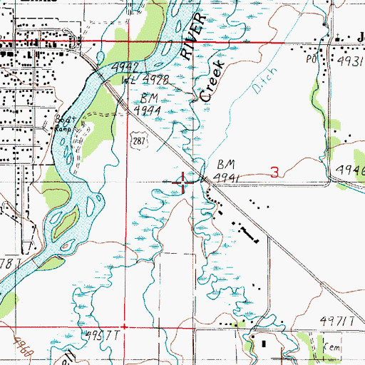 Topographic Map of Bear Creek, MT