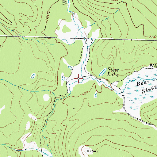 Topographic Map of Bear Creek, MT