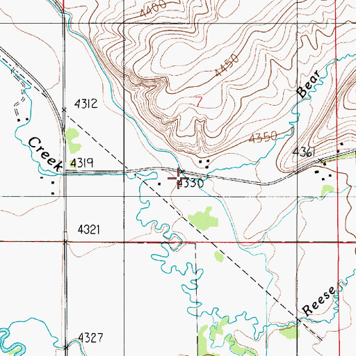 Topographic Map of Bear Creek, MT