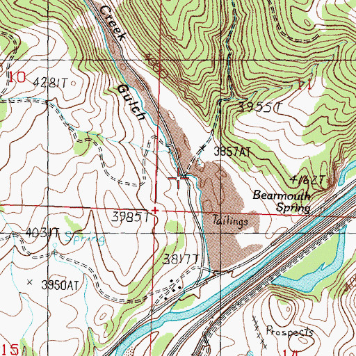 Topographic Map of Bear Creek, MT