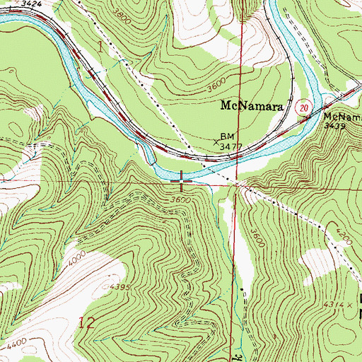 Topographic Map of Bear Creek, MT