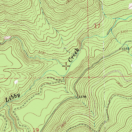 Topographic Map of Bear Creek, MT