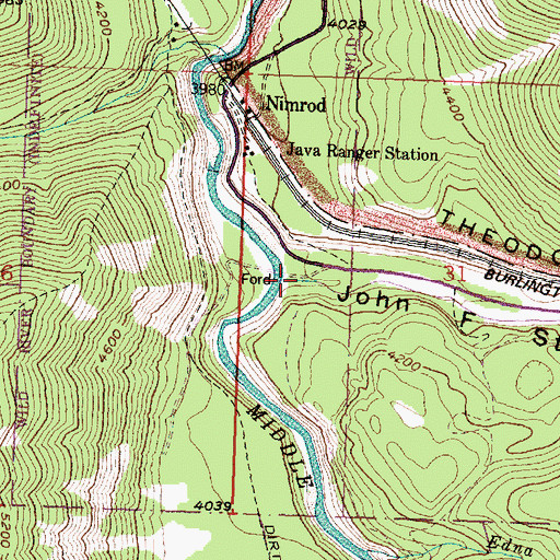 Topographic Map of Bear Creek, MT