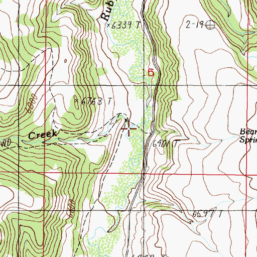 Topographic Map of Bear Creek, MT
