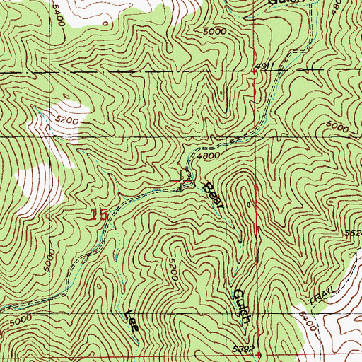 Topographic Map of Bear Gulch, MT