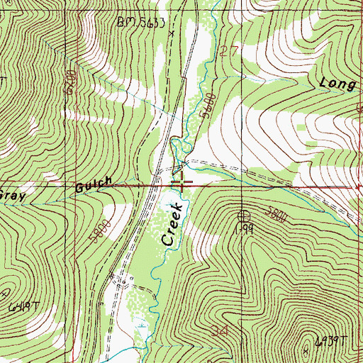 Topographic Map of Bear Gulch, MT