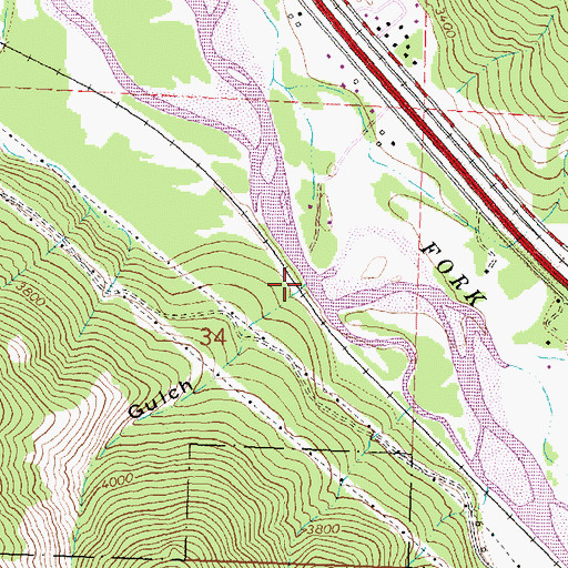 Topographic Map of Bear Gulch, MT