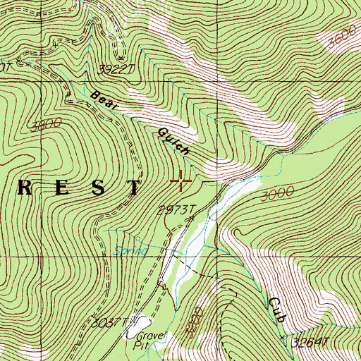 Topographic Map of Bear Gulch, MT