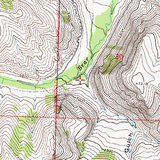 Topographic Map of Bear Gulch, MT