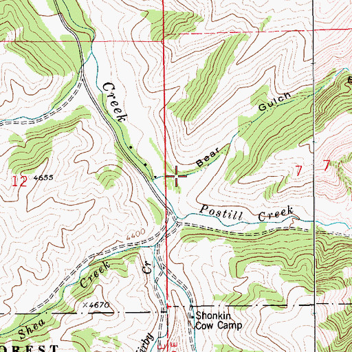 Topographic Map of Bear Gulch, MT