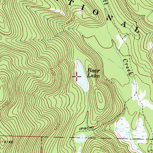Topographic Map of Bear Lake, MT