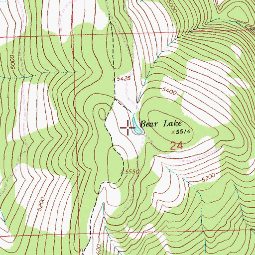 Topographic Map of Bear Lake, MT