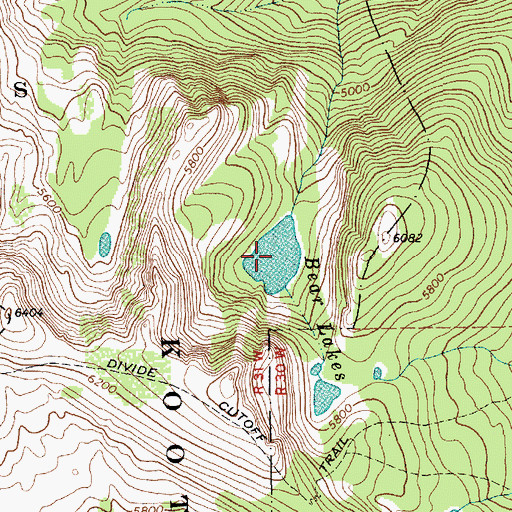 Topographic Map of Bear Lakes, MT