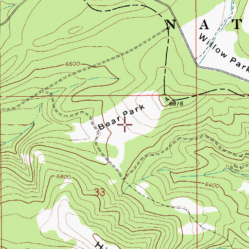 Topographic Map of Bear Park, MT