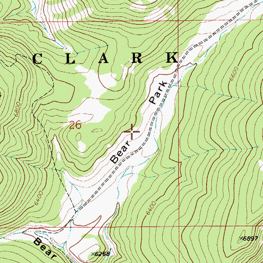 Topographic Map of Bear Park, MT