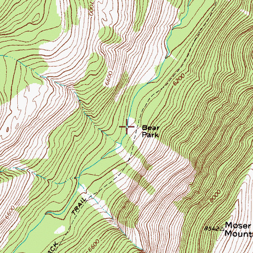 Topographic Map of Bear Park, MT