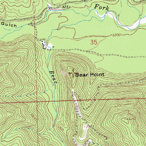 Topographic Map of Bear Point, MT