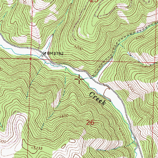 Topographic Map of Bear Run Creek, MT