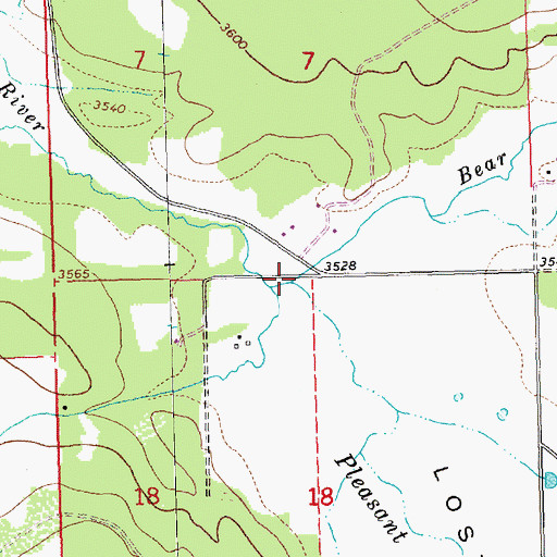 Topographic Map of Bear Springs Creek, MT