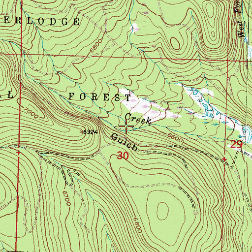 Topographic Map of Bear Trap Gulch, MT