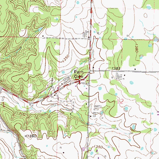 Topographic Map of Parn Cemetery, AR