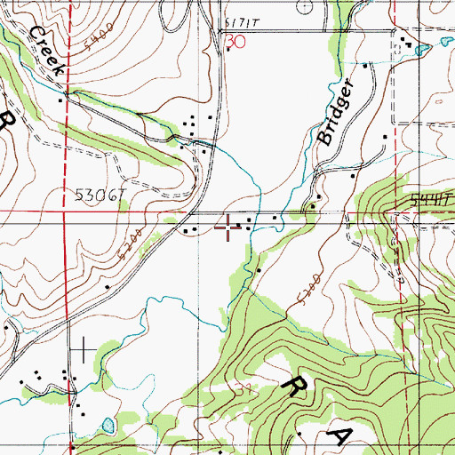 Topographic Map of Beasley Creek, MT