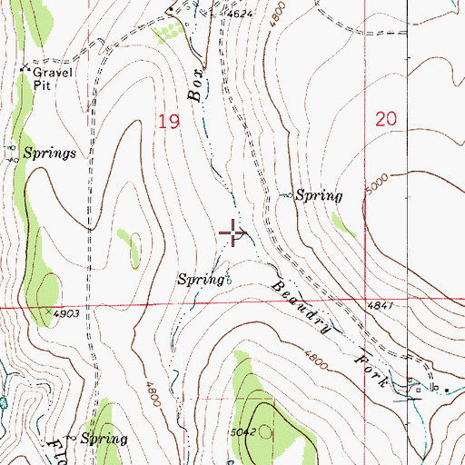 Topographic Map of Beaudry Fork, MT