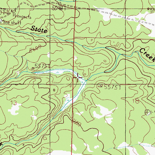 Topographic Map of Beaver Creek, MT