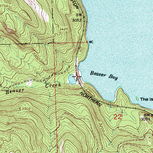 Topographic Map of Beaver Creek, MT