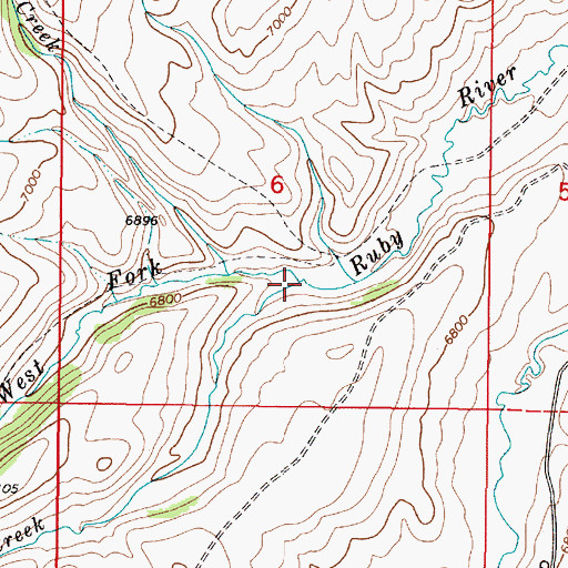 Topographic Map of Beaver Creek, MT