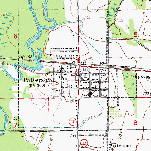Topographic Map of Patterson, AR
