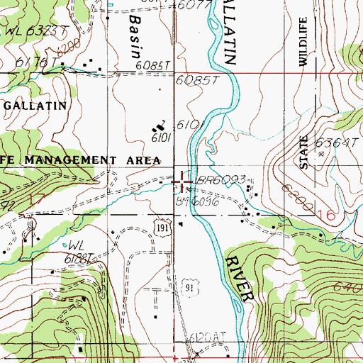 Topographic Map of Beaver Creek, MT