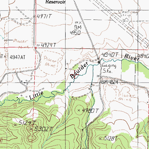 Topographic Map of Beaver Creek, MT