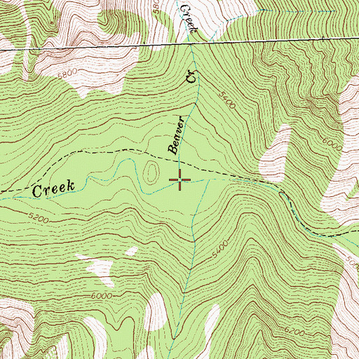 Topographic Map of Beaver Creek, MT