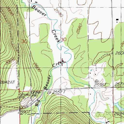 Topographic Map of Big Beaver Creek, MT