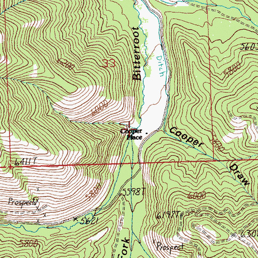 Topographic Map of Beaver Creek, MT