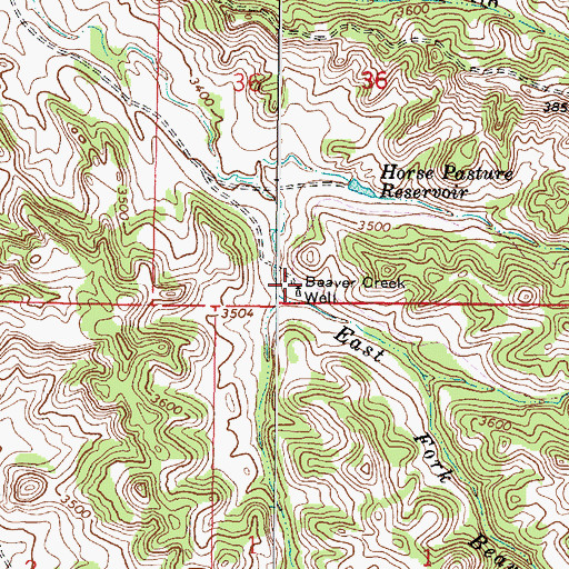 Topographic Map of Beaver Creek Well, MT
