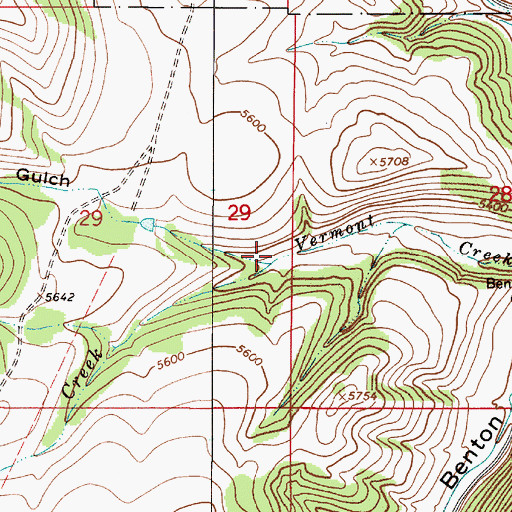 Topographic Map of Beaver Dam Gulch, MT