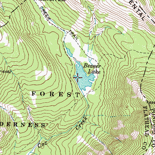 Topographic Map of Beaver Lake, MT