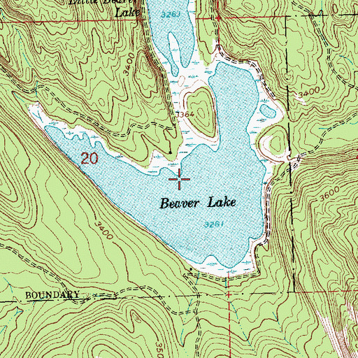 Topographic Map of Beaver Lake, MT